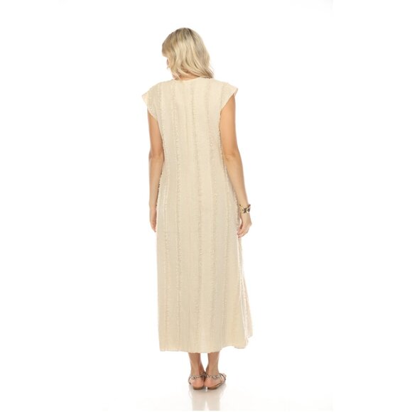 Frayed Cape Sleeves designer dress with pockets - Picture 3 of 6